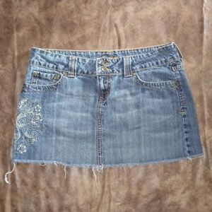 Jordache Denim Skirt, Asian Print Design, 5/6